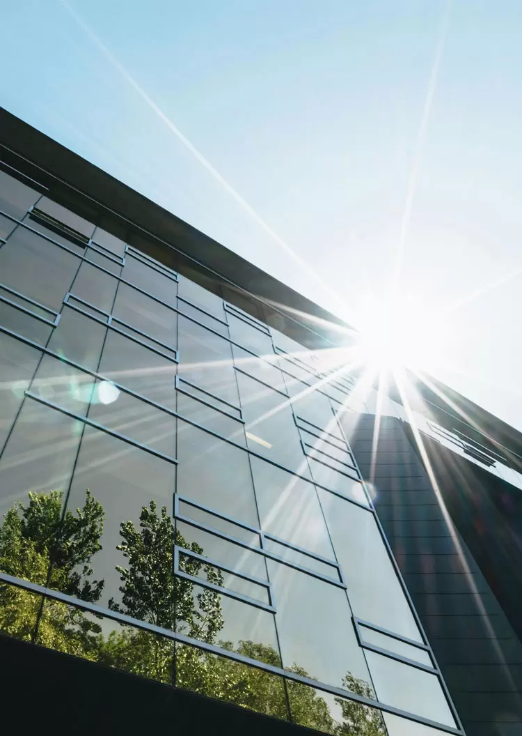 Modern corporate building representing an enterprise technology project